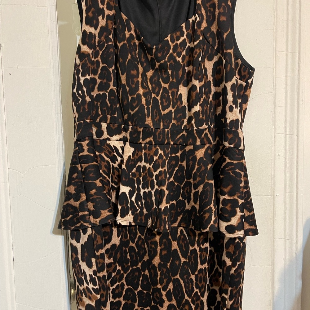 Fashion to Figure Animal Print Peplum Dress